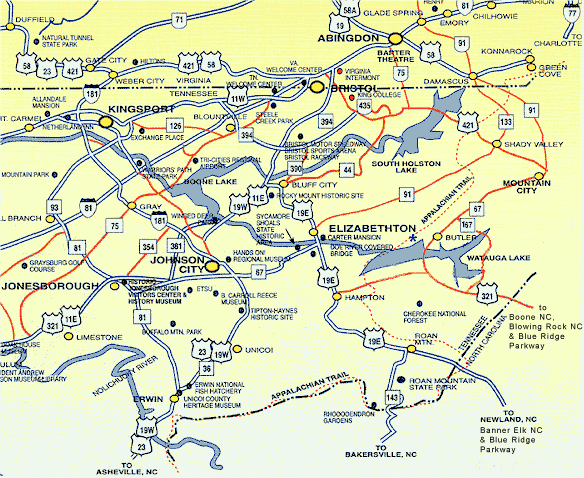 Roan Mountain Tennessee Map Roan Mountain Rentals